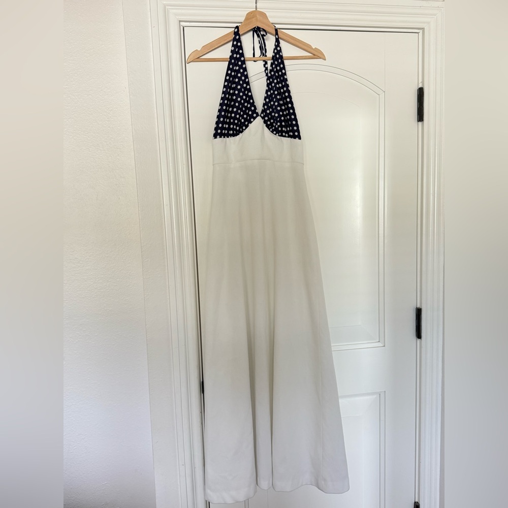 70’s Polka Dot Halter Maxi Dress